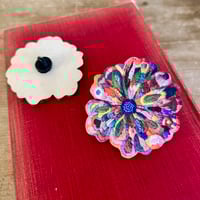 Image 2 of Flower Wood Pin Badge