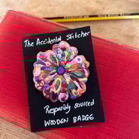 Image 3 of Flower Wood Pin Badge