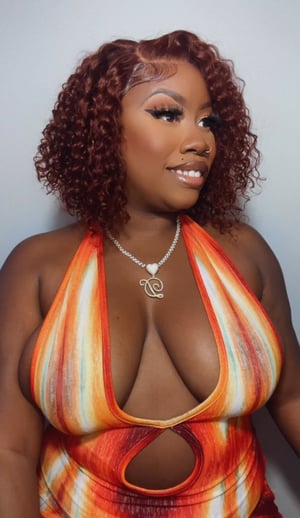 Image of 7x5 Closure Reddish Brown Curly Bob in 12”