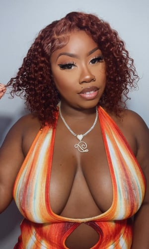 Image of 7x5 Closure Reddish Brown Curly Bob in 12”