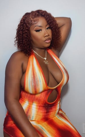 Image of 7x5 Closure Reddish Brown Curly Bob in 12”