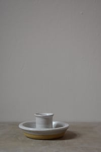 Image 1 of Candle Dish - White Fleck