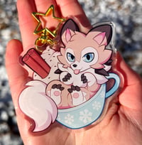 Image 1 of Lycanroc Cocoa (Double-Sided 3" Keychain)