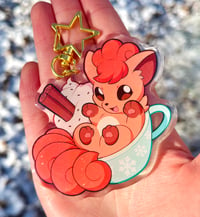 Image 1 of Vulpix Cocoa (Double-Sided 3" Keychain)