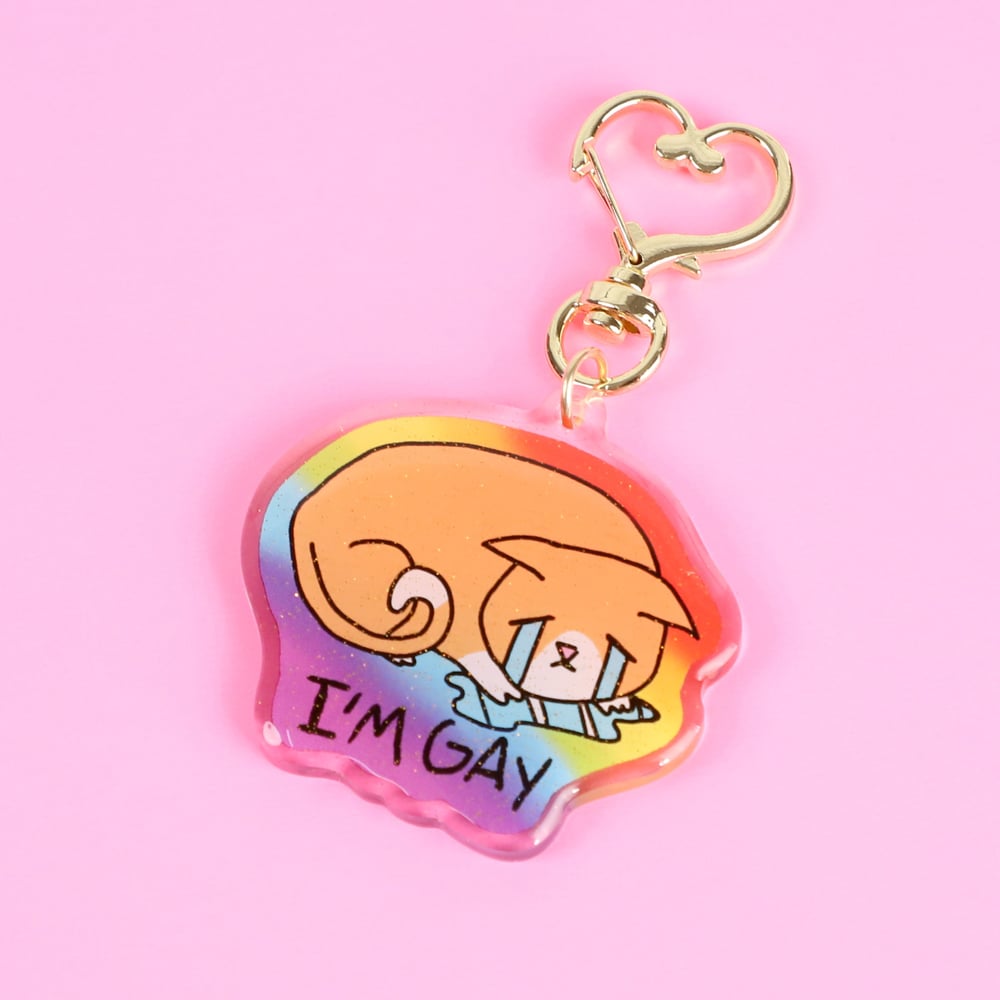 Image of Gay Kitty Keychain