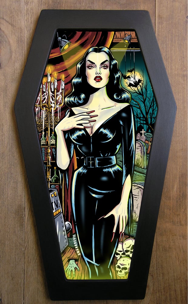 Image of Vampira Coffin Framed Art (ONLY THIS WEEKEND!)