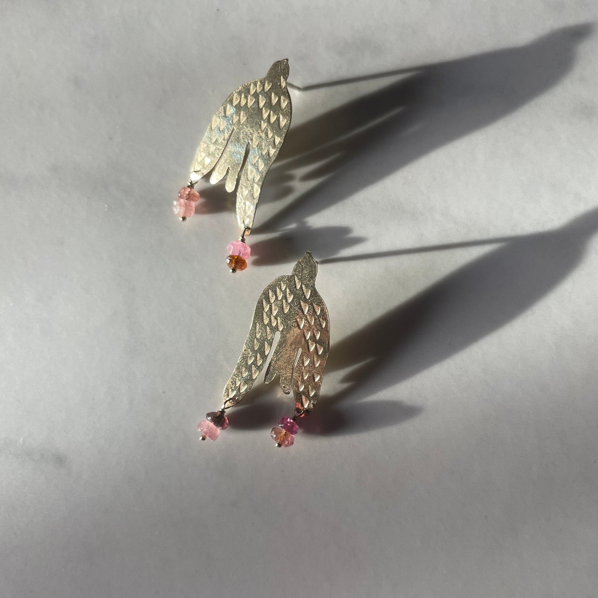 Image of skye earring - rose tourmaline