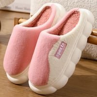 Image 2 of Men’s Warm Plush Thick Bottom Anti-Slip Indoor Cotton Slippers