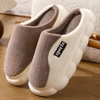 Image 5 of Men’s Warm Plush Thick Bottom Anti-Slip Indoor Cotton Slippers