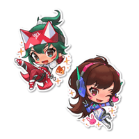 Image 2 of Dva and Kiriko Chibi Keychains, Stickers and Mini Art Prints