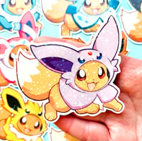 Image 4 of Eeveelution Poncho Eevee (Holographic Sticker)