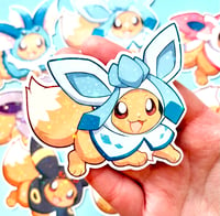 Image 6 of Eeveelution Poncho Eevee (Holographic Sticker)