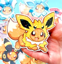 Image 7 of Eeveelution Poncho Eevee (Holographic Sticker)