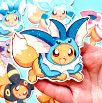 Image 8 of Eeveelution Poncho Eevee (Holographic Sticker)