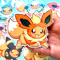 Image 9 of Eeveelution Poncho Eevee (Holographic Sticker)