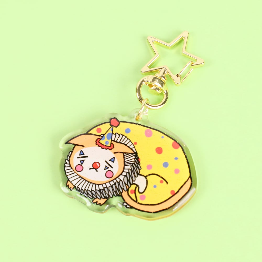 Image of Clown Kitty Keychain