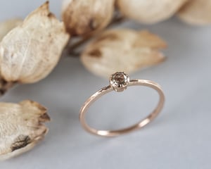 Image of 18ct Rose gold, Champagne colour Rose-cut diamond ring (LON213)