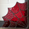 Spider web - Red Textured Glass