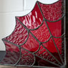 Spider web - Red Textured Glass