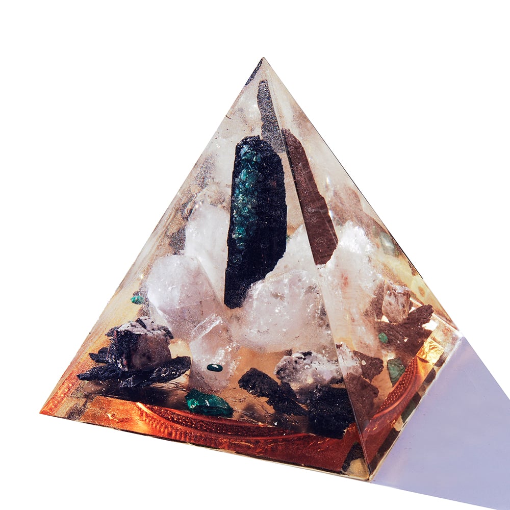 Image of 11" NUBIAN:  Black Tourmaline/Apatite/Brazilian Quartz/Turquoise/RutilatedQuartz/Kyanite/Chrysocolla