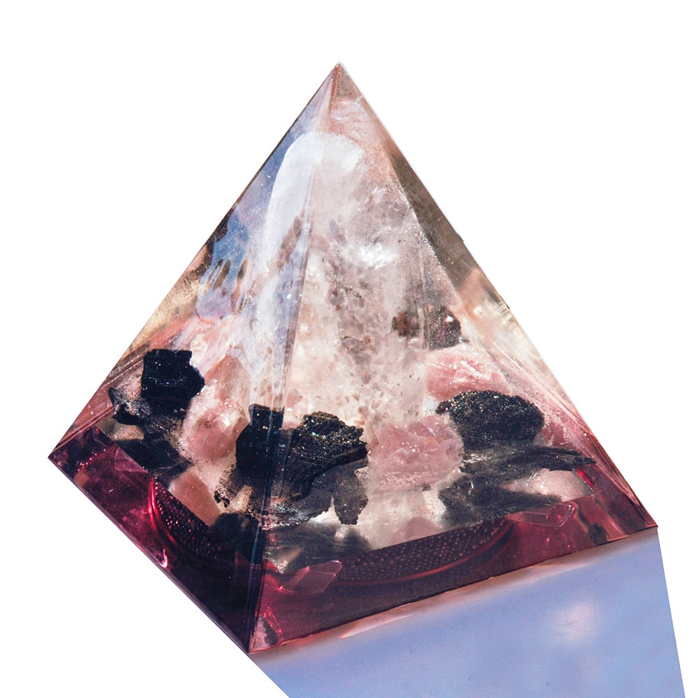 Image of 11" GIZA:  BrazilianQuartz/Moonstone/RoseQuartz/BlackTourmaline/Rhodizite