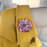Image 1 of Flower Wood Pin Badge