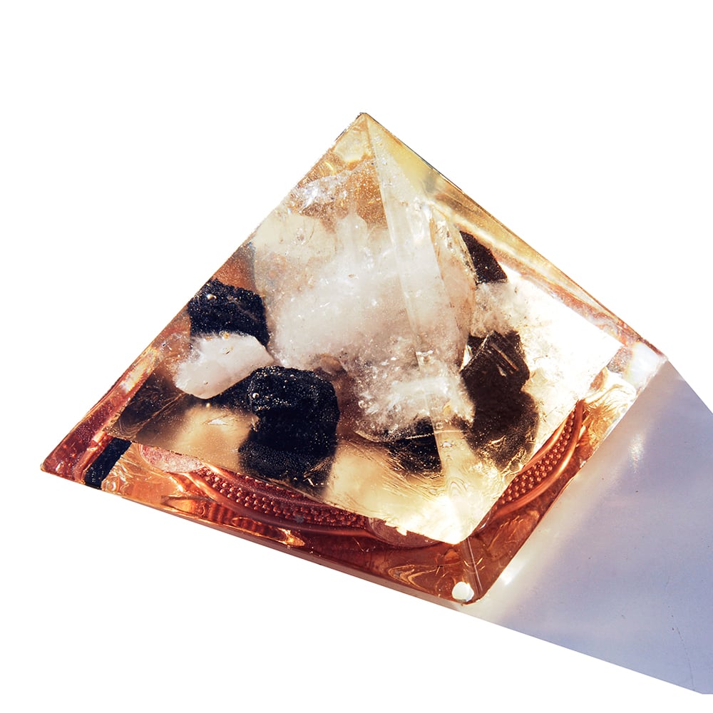 Image of 6" GIZA:  Brazilian Quartz/Black Haystack Tourmaline/Gd