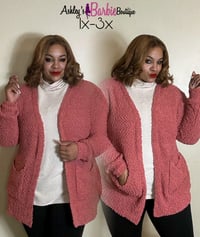 Coral Sherpa Cardigan (1x-3x)
