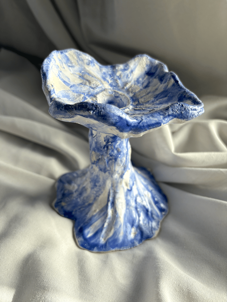 Image of Amaryllis Azul - Small Blue Ceramic Candle Holder