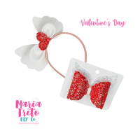 Image 1 of Valentine's Day Bow & Headband DIE-Cut