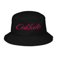 Image 5 of Embroidered Pink CELIBATE Logo Organic Cotton Bucket Hat (Unisex)