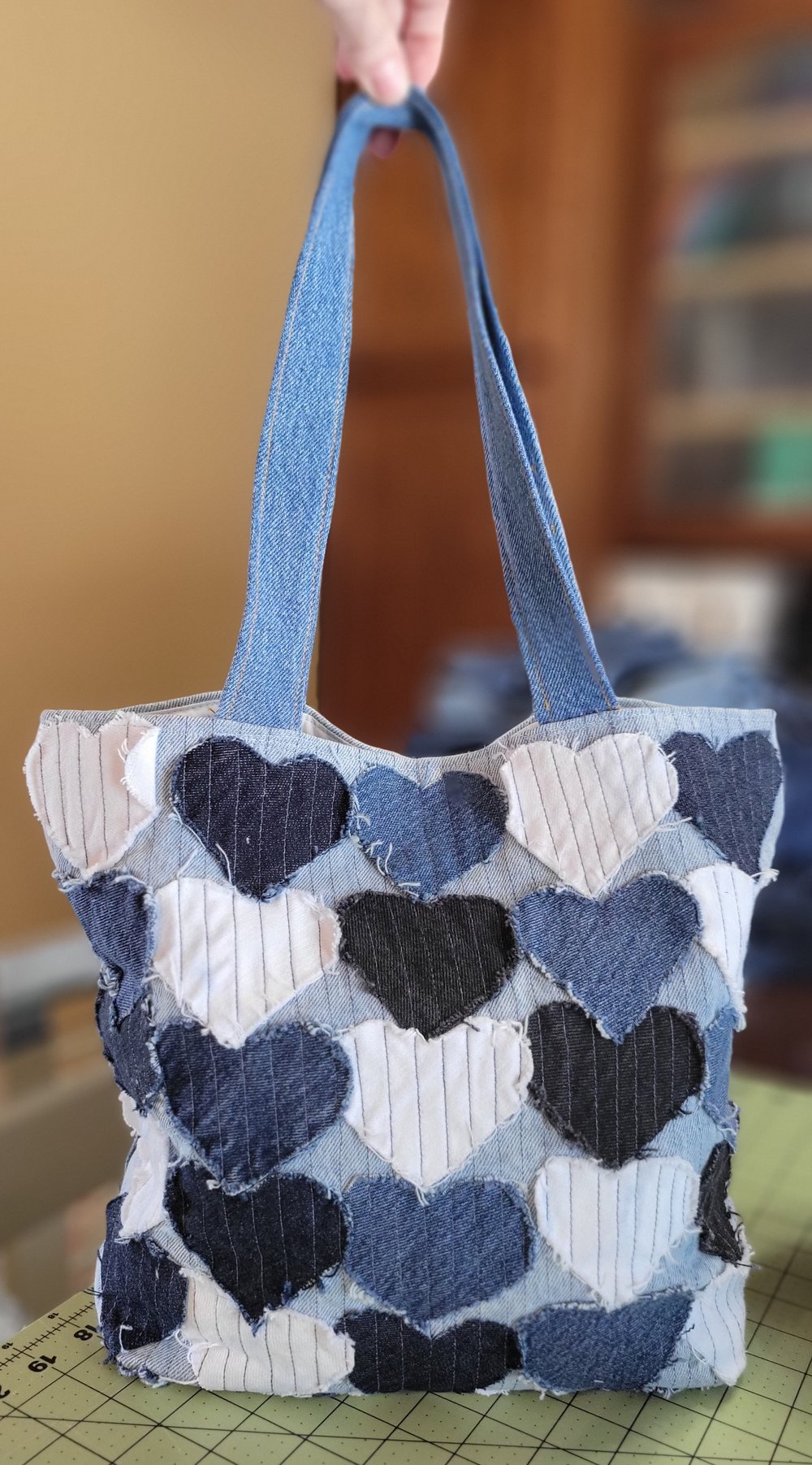 Image of Distressed Heart Tote(was $75.00)