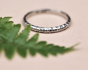 Image of Platinum 2mm faceted ring