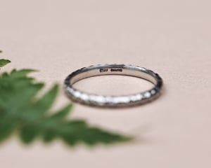 Image of Platinum 2mm faceted ring