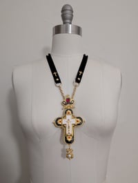 Image 1 of Black Barocco Ceramic Pendant Rosary