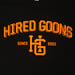 Image of Hired Goons "Boss Metal Zone" College shirt.   Orange & Black.