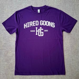 Image of "Hired Goons" Purple Reign, College shirt.  Limited edition.