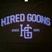 Image of "Hired Goons" Persian BW Air Max O.G. Tag shirt.  Black.