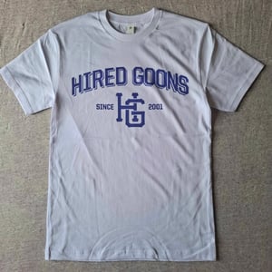 Image of "Hired Goons" Persian BW Air Max College shirt.  White