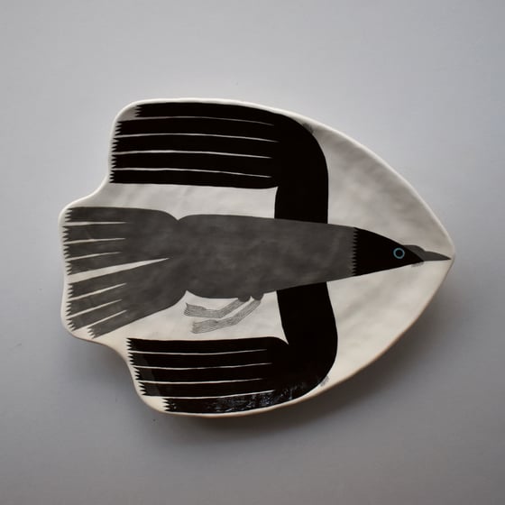 Image of Black and Grey Crow Plate