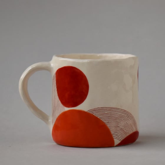 Image of Orange and Red Dot Mug