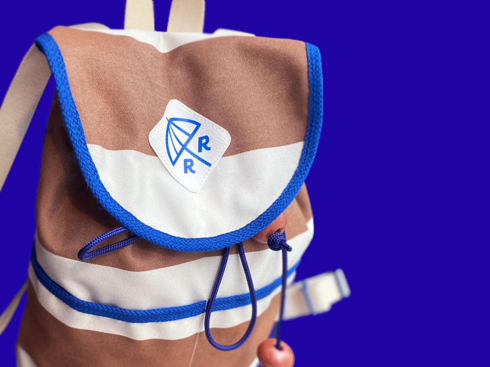 Image of RUCKSACK Riccione Stripes White / Brown
