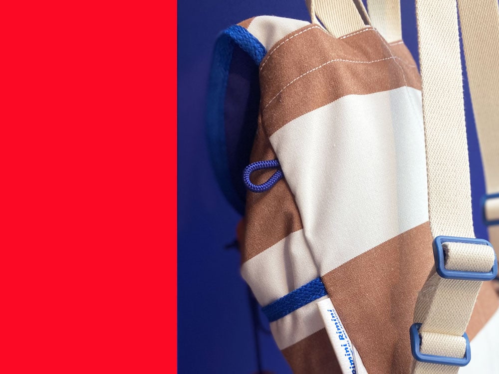 Image of RUCKSACK Riccione Stripes White / Brown