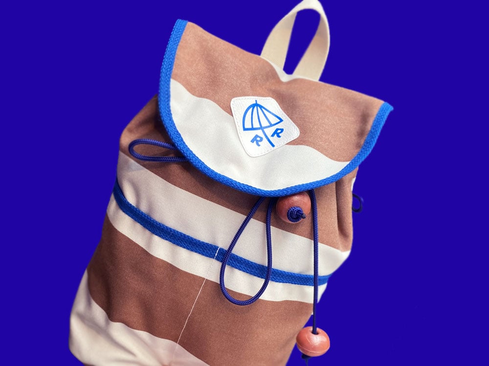 Image of RUCKSACK Riccione Stripes White / Brown