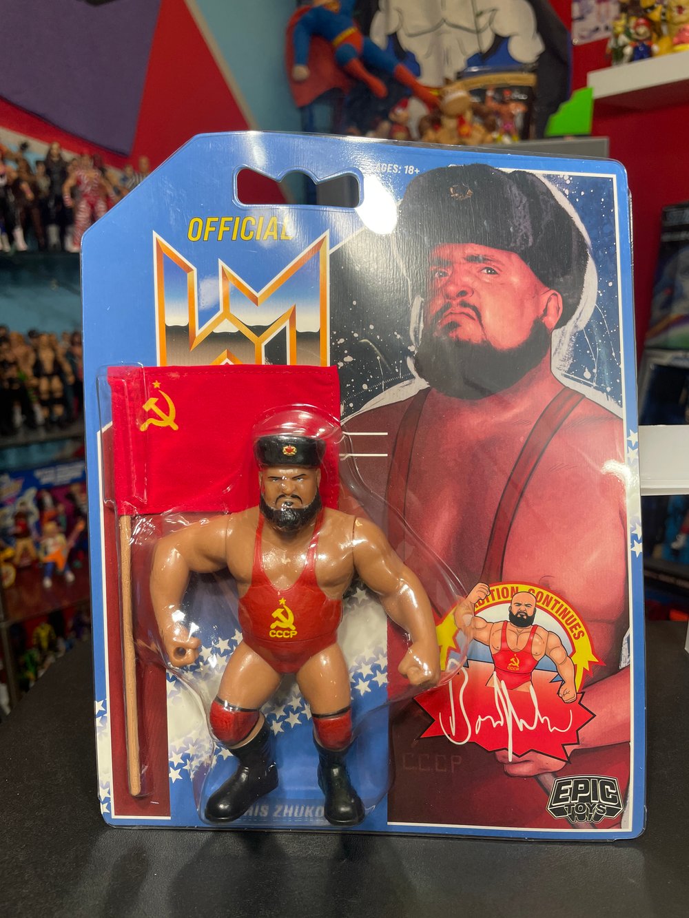 DAMAGED CARD Boris Zhukov Wrestling Megastars Series 3 Figure by Epic Toys