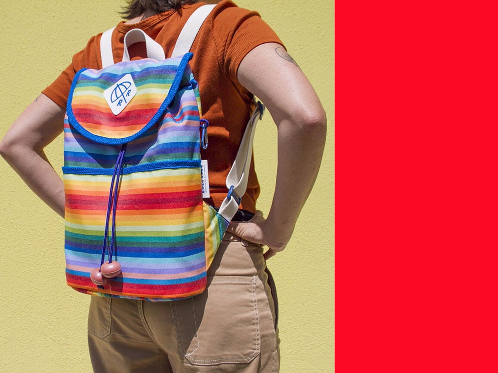 Image of RUCKSACK Riccione Stripes White / Brown