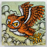 Flying Owl Carved Panel