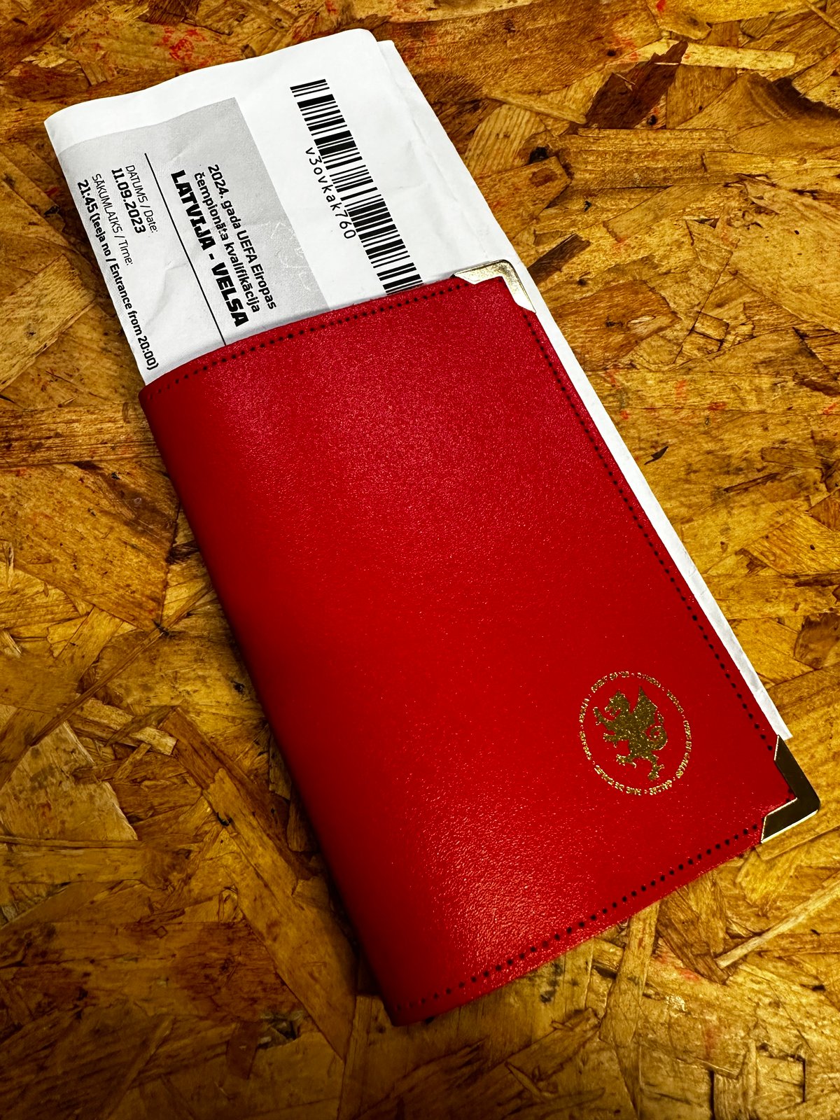 Image of Spirit of 58 x Galles  Genuine Leather Passport Wallet/ Holder  in Red 