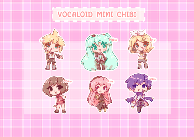 Image of VOCALOID mini chibi charms (Pre-Order)