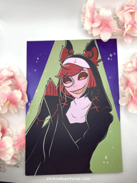 Image 1 of A5 Print of Alastor in Nun Costume - A5 Pearlescent Finish || Hazbin Hotel